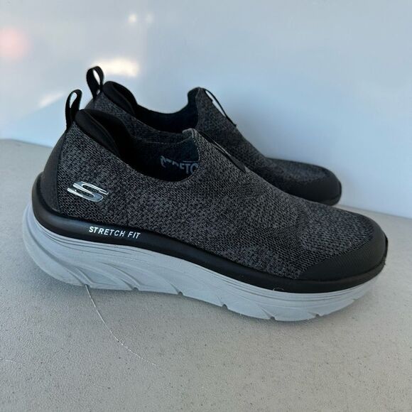 Skechers Shoes Mens 9 D'Lux Walker Quick Upgrade Slip Ons Sneakers 232163 Grey - Picture 2 of 8